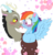 Size: 1444x1491 | Tagged: safe, artist:unoriginai, discord, rainbow dash, g4, :p, blushing, coils, cute, discute, female, heart, licking, male, ship:discodash, shipping, simple background, spread wings, straight, tongue out, transparent background, wingboner, wings, wrapped up