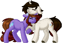 Size: 215x148 | Tagged: safe, artist:ak4neh, oc, oc only, oc:rhynnlynn stagecraft, oc:stardust everdream, pony, unicorn, animated, couple, female, gif, lesbian, mare, pixel art, simple background, transparent background