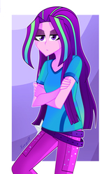 Size: 2082x3264 | Tagged: safe, artist:xan-gelx, aria blaze, equestria girls, g4, casual, clothes, crossed arms, female, high res, lidded eyes, pants, solo, unamused