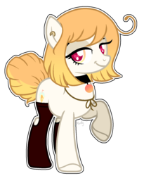 Size: 1185x1446 | Tagged: safe, artist:mintoria, oc, oc only, oc:summer shine, earth pony, pony, base used, choker, clothes, female, mare, simple background, socks, solo, thigh highs, transparent background, white outline