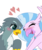 Size: 1050x1260 | Tagged: safe, artist:ipandacakes, gabby, silverstream, classical hippogriff, griffon, hippogriff, g4, blushing, crack shipping, cute, diastreamies, female, gabbybetes, gabbystream, lesbian, shipping, simple background, transparent background