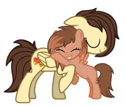 Size: 1950x1638 | Tagged: safe, artist:realgamerkitten, oc, oc only, pegasus, pony, female, filly, hug, mare, mother and daughter, simple background, transparent background