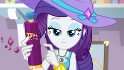 Size: 1920x1080 | Tagged: safe, screencap, rarity, camping must-haves, equestria girls, g4, my little pony equestria girls: better together, bedroom eyes, female, geode of shielding, lidded eyes, looking at you, lotion, magical geodes, rarity's bedroom, solo, stupid sexy rarity
