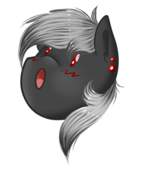 Size: 500x600 | Tagged: safe, artist:luriel maelstrom, oc, oc:luriel maelstrom, pony, blushing, detailed hair, emoji, open mouth, piercing, silly, silly face, surprised, surprised face