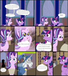 Size: 3784x4232 | Tagged: safe, artist:mr100dragon100, star swirl the bearded, starlight glimmer, twilight sparkle, alicorn, pony, comic:to reform a queen, g4, comic, scroll, twilight sparkle (alicorn)