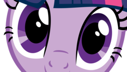 Size: 900x506 | Tagged: safe, twilight sparkle, pony, unicorn, g4, adorable face, close-up, cute, extreme close-up, eyelashes, female, looking at you, mare, simple background, smiling, solo, staring into your soul, too close, transparent background