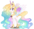 Size: 2100x1800 | Tagged: safe, artist:gihhbloonde, princess celestia, alicorn, pony, g4, female, mare, next generation, princess celestia next gen, redesign, simple background, solo, transparent background