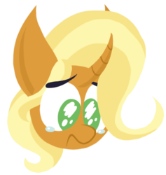 Size: 434x458 | Tagged: safe, artist:dragonpone, derpibooru exclusive, sunflower spectacle, pony, unicorn, bust, curved horn, female, frown, horn, lineless, mare, mother's day, portrait, sad, simple background, solo, teary eyes, transparent background