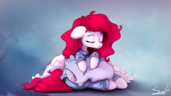 Size: 4300x2432 | Tagged: safe, artist:sverre93, oc, oc only, oc:harmony, pegasus, pony, pillow, solo, tired