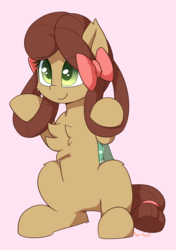 Size: 1394x1977 | Tagged: safe, artist:puetsua, yona, pony, g4, season 9, she's all yak, bow, chest fluff, cute, female, monkey swings, ponified, pony yona, simple background, solo, species swap, yonadorable