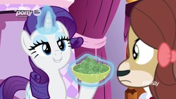 Size: 1280x720 | Tagged: safe, screencap, rarity, yona, pony, g4, she's all yak, bowl, brussel sprouts