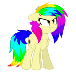 Size: 1401x1321 | Tagged: safe, artist:leaficun3, oc, oc:rainbowtashie, earth pony, pony, base used, cross-popping veins, original character do not steal