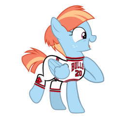 Size: 1536x1536 | Tagged: safe, artist:motownwarrior01, windy whistles, pegasus, pony, g4, basketball, chicago bulls, clothes, female, jersey, mare, nba, simple background, solo, transparent background