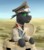 Size: 1920x2170 | Tagged: safe, artist:richmay, oc, oc only, changeling, equestria at war mod, afrika korps, army, bust, cap, changeling oc, clothes, commission, desert, green changeling, hat, holeless, military, military uniform, panzer iii, portrait, tank (vehicle), uniform, war, wehrmacht, world war ii