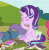 Size: 346x353 | Tagged: safe, screencap, maud pie, pinkie pie, starlight glimmer, pony, unicorn, g4, rock solid friendship, animated, book, cropped, female, glowing horn, horn, saddle bag, solo focus