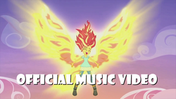 Size: 1280x720 | Tagged: safe, edit, edited screencap, editor:biggernate91, screencap, sunset shimmer, phoenix, equestria girls, g4, my past is not today, music video, shimmercode, text, thumbnail, wings, youtube, youtube thumbnail