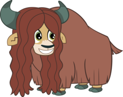 Size: 3595x2847 | Tagged: safe, artist:red4567, yona, yak, g4, alternate hairstyle, cloven hooves, female, high res, missing accessory, simple background, solo, transparent background, vector