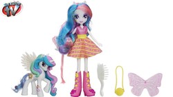 Size: 1280x720 | Tagged: safe, princess celestia, pony, equestria girls, g4, clothes, doll, female, irl, my little pony, photo, style, sun, toy