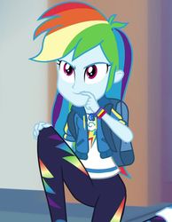Size: 836x1076 | Tagged: safe, screencap, rainbow dash, equestria girls, g4, my little pony equestria girls: better together, run to break free, cropped, cute, dashabetes, female, geode of super speed, kneeling, magical geodes, solo