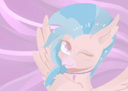 Size: 2480x1754 | Tagged: safe, artist:undreamed panic, silverstream, classical hippogriff, hippogriff, g4, cute, diastreamies, female, looking at you, one eye closed, solo, wink