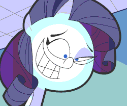 Size: 1200x1000 | Tagged: safe, editor:undeadponysoldier, rarity, pony, unicorn, g4, animated, creepy, dimmsdale elementary, eye twitch, female, just the two of us, mare, solo, tell me i'm pretty, the fairly oddparents, trixie tang