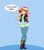 Size: 1024x1170 | Tagged: dead source, safe, artist:peribooty, sunset shimmer, equestria girls, g4, female, incentive drive, looking at you, obtrusive watermark, solo, speech bubble, watermark