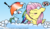 Size: 1042x605 | Tagged: safe, artist:khaotixdreamfd, fluttershy, rainbow dash, pony, g4, bath, bubble, bubble bath, cute, daaaaaaaaaaaw, dashabetes, female, lesbian, ship:flutterdash, shipping, shyabetes