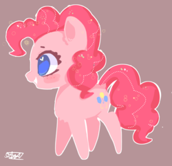 Size: 3039x2918 | Tagged: dead source, safe, artist:choyamy, pinkie pie, earth pony, pony, g4, chest fluff, cute, diapinkes, dock, female, heart eyes, high res, mare, no pupils, profile, signature, smiling, solo, wingding eyes
