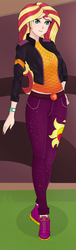 Size: 491x1625 | Tagged: safe, artist:anonix123, sunset shimmer, human, equestria girls, festival filters, g4, my little pony equestria girls: better together, clothes, cutie mark on clothes, female, full body, geode of empathy, humanized, magical geodes, midriff, shoes, smiling, solo, standing
