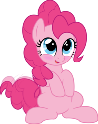 Size: 5077x6436 | Tagged: safe, artist:jhayarr23, pinkie pie, earth pony, pony, g4, absurd resolution, blushing, cute, diapinkes, female, mare, open mouth, simple background, sitting, solo, tail wag, transparent background, vector