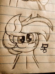 Size: 1920x2560 | Tagged: safe, artist:thebadbadger, oc, oc only, oc:darren, pony, lined paper, solo, traditional art