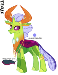Size: 700x904 | Tagged: safe, artist:x-dainichi-x, thorax, changedling, changeling, g4, alternate design, jewelry, king thorax, male, simple background, solo, transparent background