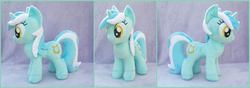 Size: 2073x728 | Tagged: safe, artist:lilmoon, lyra heartstrings, pony, unicorn, g4, female, horn, irl, mare, photo, plushie, smiling, standing