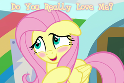 Size: 1620x1080 | Tagged: safe, edit, edited screencap, screencap, fluttershy, pegasus, pony, g4, she's all yak, bashful, blushing, bronybait, cropped, cute, daaaaaaaaaaaw, female, floppy ears, hnnng, mare, open mouth, shy, shyabetes, solo, text edit, weapons-grade cute, yes