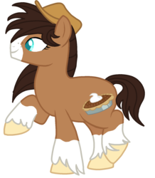 Size: 1182x1355 | Tagged: safe, artist:musical-medic, oc, oc only, oc:pecan pie, earth pony, pony, base used, female, hat, magical gay spawn, mare, offspring, parent:big macintosh, parent:trouble shoes, parents:troublemac, simple background, solo, transparent background