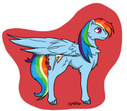 Size: 1000x870 | Tagged: safe, artist:samsx22, rainbow dash, pegasus, pony, g4, cheek fluff, chest fluff, ear fluff, female, fluffy, large wings, mare, profile, simple background, smiling, solo, transparent background, wing fluff, wings