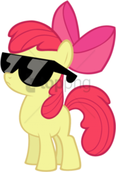 Size: 480x708 | Tagged: artist needed, safe, apple bloom, earth pony, pony, g4, blank flank, female, filly, glasses, obtrusive watermark, solo, sunglasses, watermark