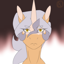 Size: 1688x1688 | Tagged: safe, artist:moonaknight13, oc, oc:eve queen, alicorn, pony, front view, frown, glowing eyes