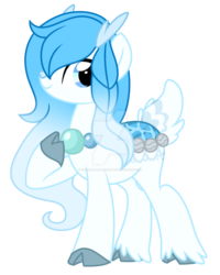 Size: 1024x1280 | Tagged: safe, artist:crystal-tranquility, oc, oc only, oc:glacia, deer pony, original species, pond pony, female, obtrusive watermark, simple background, solo, transparent background, watermark
