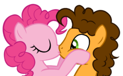 Size: 974x602 | Tagged: safe, artist:3d4d, cheese sandwich, pinkie pie, pony, g4, base used, female, kissing, male, ship:cheesepie, shipping, straight