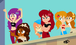 Size: 1280x764 | Tagged: safe, artist:mapleb, oc, equestria girls, equestria girls specials, g4, my little pony equestria girls: better together, my little pony equestria girls: rollercoaster of friendship, midriff, plum pudding