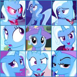 Size: 1080x1080 | Tagged: safe, trixie, pony, unicorn, boast busters, g4, magic duel, alicorn amulet, collage, was there ever any doubt?