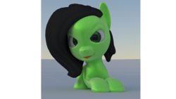 Size: 1920x1080 | Tagged: safe, artist:anon-0df3, oc, oc:filly anon, pony, 3d, blender, blender cycles, female, filly, tongue out