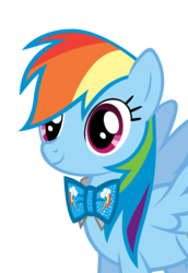 Size: 2336x3393 | Tagged: safe, artist:disneymarvel96, artist:ikillyou121, edit, vector edit, rainbow dash, pony, g4, bowtie, bowties are cool, bust, high res, portrait, solo, vector