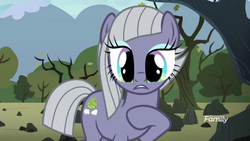Size: 657x370 | Tagged: safe, edit, edited screencap, editor:undeadponysoldier, screencap, limestone pie, earth pony, pony, g4, the maud couple, alternate eye color, beautiful, dead tree, discovery family logo, face swap, female, hoof on chest, leaves, looking at you, makeup, mare, meme, mountain, rock, rock farm, solo, special eyes, tree
