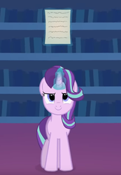 Size: 464x672 | Tagged: safe, artist:agrol, starlight glimmer, pony, let's switch bodies, g4, female, magic, paper, solo, telekinesis