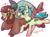 Size: 1065x783 | Tagged: safe, artist:northernlightsone, sandbar, yona, pony, yak, g4, she's all yak, blushing, bow, bowtie, cloven hooves, colored pupils, cute, ear fluff, female, hair bow, heart, heart eyes, interspecies, male, monkey swings, open mouth, profile, sandabetes, ship:yonabar, shipping, simple background, straight, transparent background, wingding eyes, yonadorable