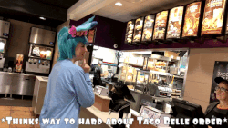 Size: 600x338 | Tagged: safe, artist:krazykari, sonata dusk, sweetie belle, human, unicorn, g4, animated, clothes, cosplay, costume, food, gif, irl, irl human, photo, pun, taco, taco bell, taco belle