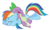 Size: 1943x1152 | Tagged: safe, artist:jourple, rainbow dash, spike, dragon, pegasus, pony, friendship is magic, g4, duo, eyes closed, female, laughing, male, mare, open mouth, prone, simple background, transparent background, vector