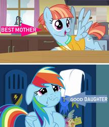Size: 1244x1448 | Tagged: safe, edit, edited screencap, screencap, rainbow dash, windy whistles, pegasus, pony, g4, parental glideance, crying, female, mother and daughter, sad
